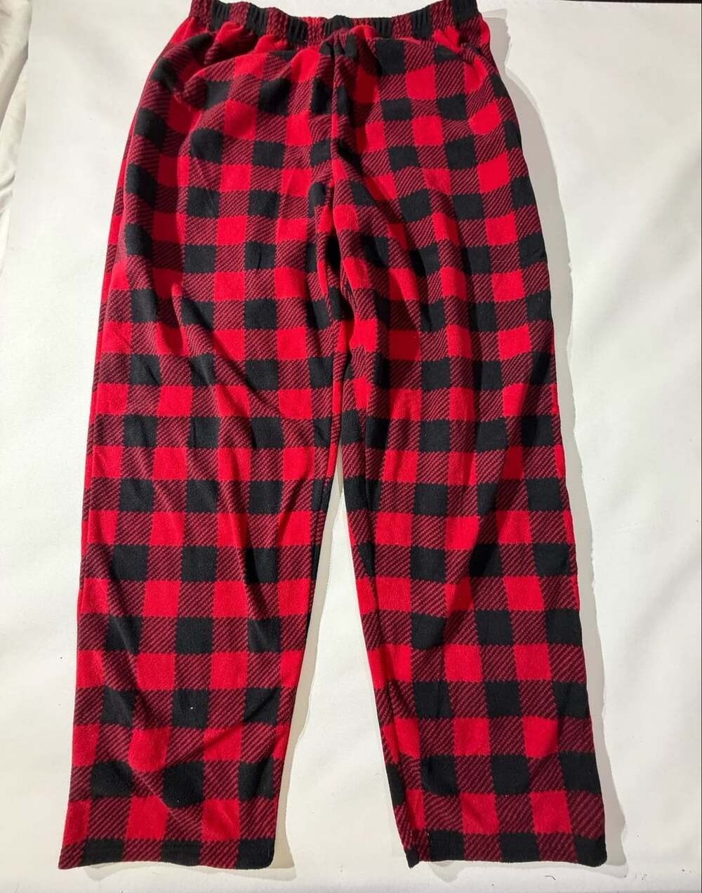 The Children's Place Boys Red Buffalo Plaid Fleece Pajama Pants Large 10/12